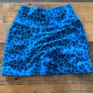 Bombshell Sportswear Blue Leopard Print Bike Shorts